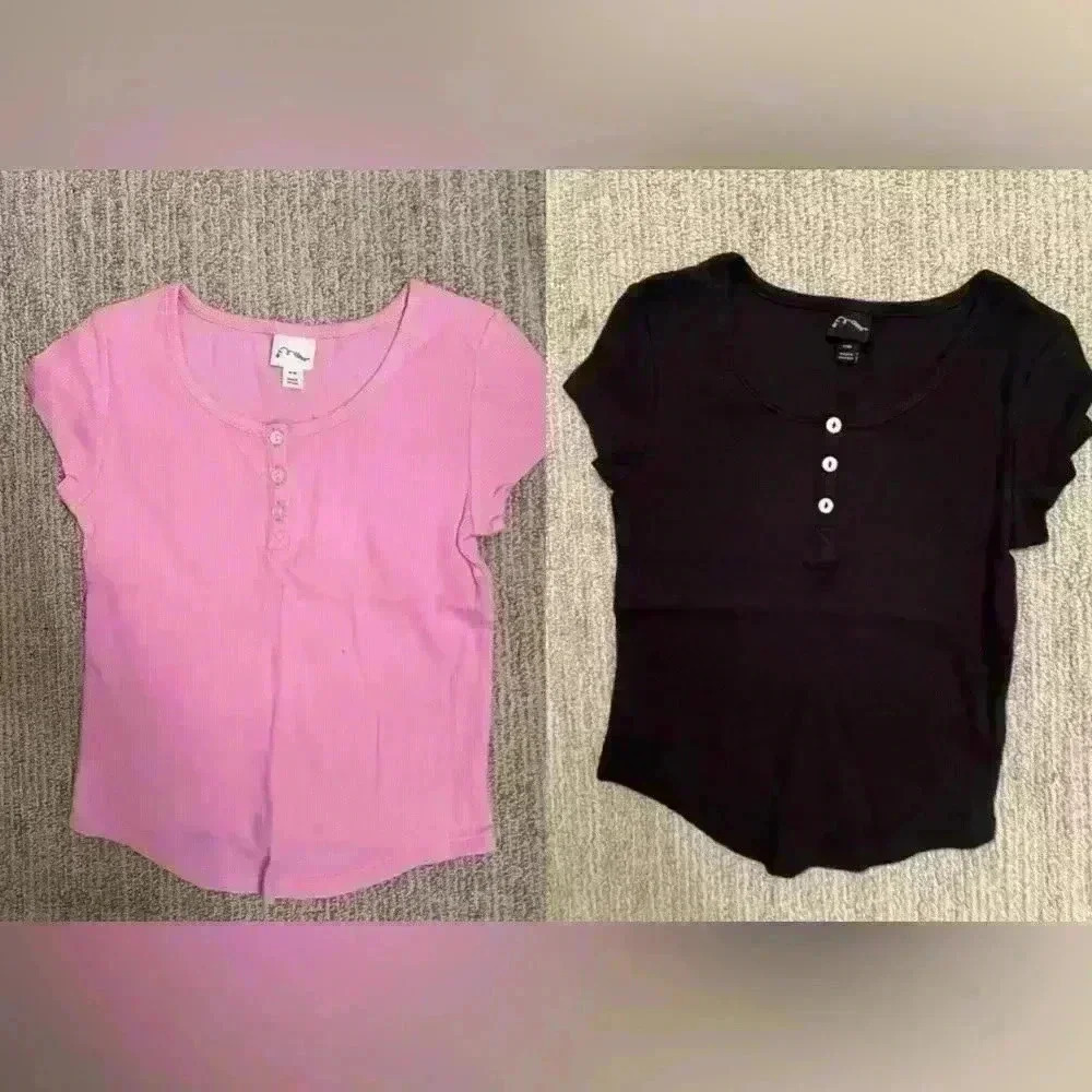 Girl's Black and pink tee bundle NWOT